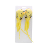 Feather Fake Bird – Decorative Plant Companion(2PCS/24A030) featuring two charming yellow fake birds.